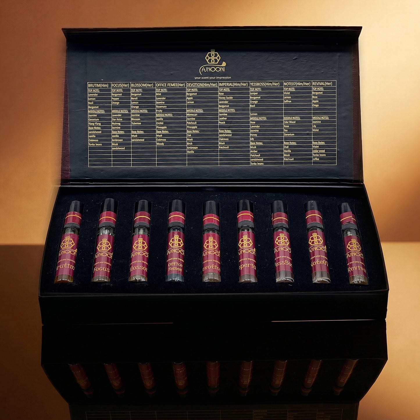 MAJNOONI 5ML TESTER BOX PACK OF 9